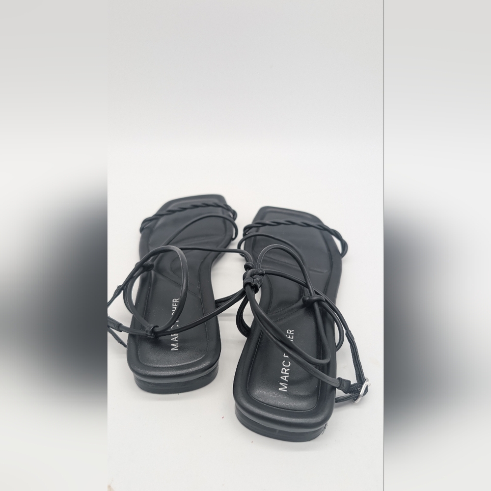 Marc Fisher Black Strappy Square Toe Lueth Sandals Size 9.5M - Picture 5 of 8